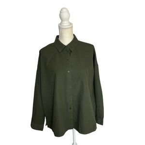 Eileen Fisher Cotton Canvas Oversized Boxy Shirt